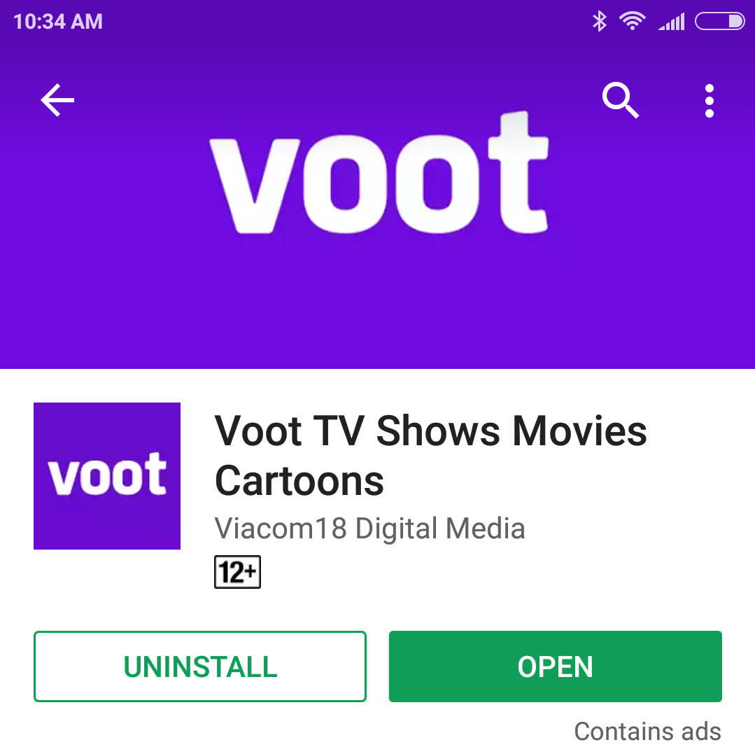 Voot app download for android tv